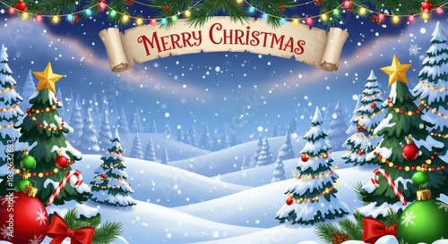 christmas card with christmas tree