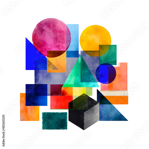 Abstract geometric shapes in vibrant colors