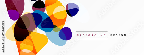 Abstract colorful overlapping circles create vibrant background. Modern design elements suggest creativity, energy, dynamism.