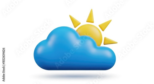 Enjoy Partly Sunny Days with this Cute Weather Forecast Symbol for Your Next Design Project or Presentation, Adding a Touch of Optimism and Cheerfulness