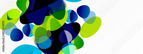 Abstract composition. Overlapping circles, varying hues, create dynamic visual effect. Bright colors dominate white background.