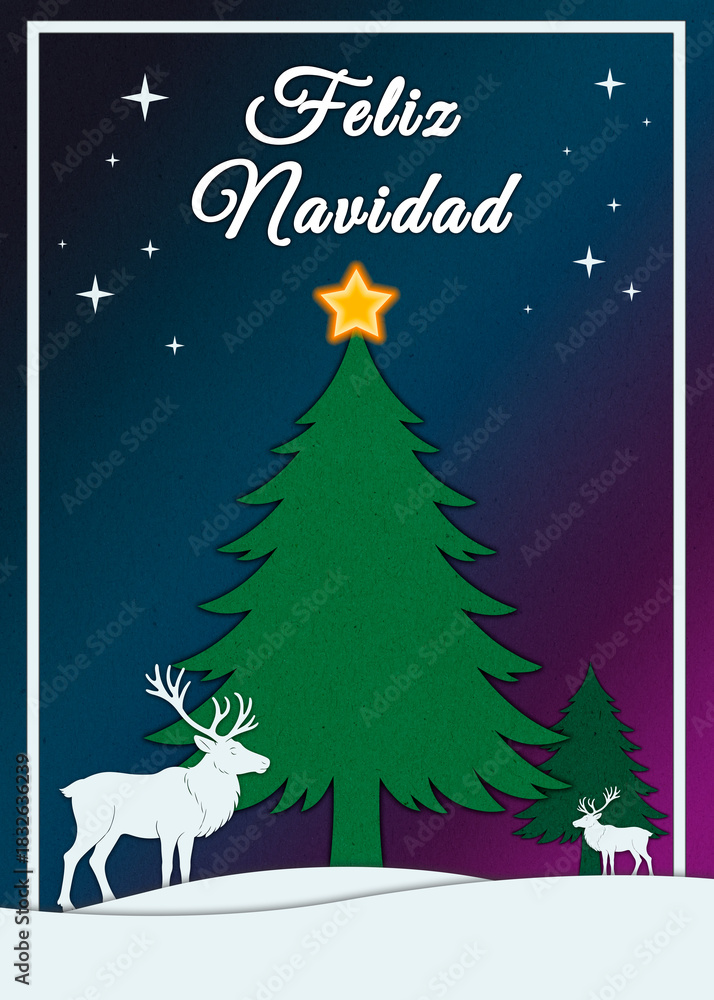 Naklejka premium Merry Christmas postcard to remember and share with your family