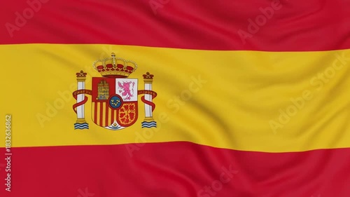 Wallpaper Mural Spain national flag is waving or flying in close up Torontodigital.ca