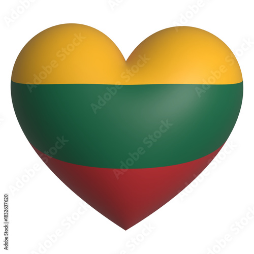 flag of Lithuania 3d vector icon illustration  