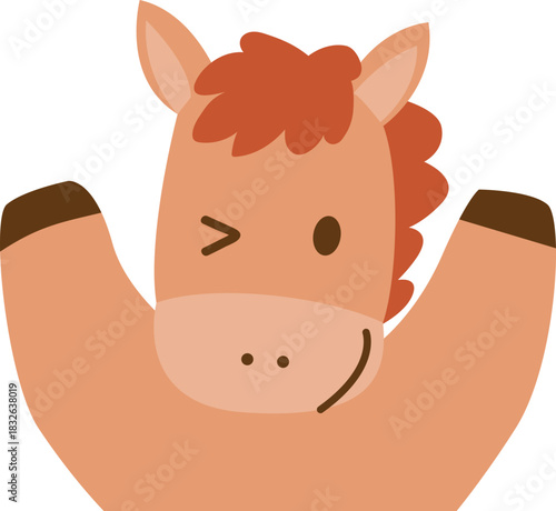 ute Horse Character Illustration for 2026 Year of the Horse, Lunar New Year Zodiac Animal, Chinese Zodiac Cartoon Mascot, Kawaii Horse Clipart, New Year Symbol and Fortune Design