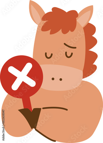 ute Horse Character Illustration for 2026 Year of the Horse, Lunar New Year Zodiac Animal, Chinese Zodiac Cartoon Mascot, Kawaii Horse Clipart, New Year Symbol and Fortune Design