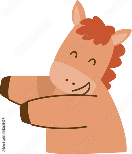 ute Horse Character Illustration for 2026 Year of the Horse, Lunar New Year Zodiac Animal, Chinese Zodiac Cartoon Mascot, Kawaii Horse Clipart, New Year Symbol and Fortune Design