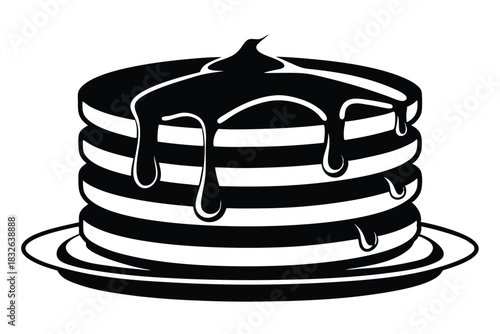 Pancakes generously drizzled with rich chocolate sauce, placed carefully on a plate, look delicious