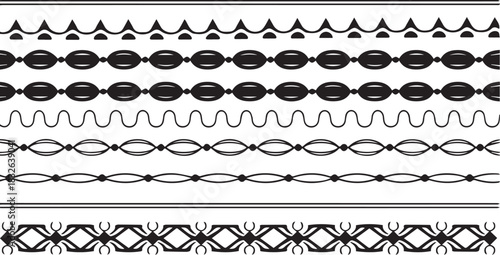 Elegant abstract decorative border patterns graphic design asset