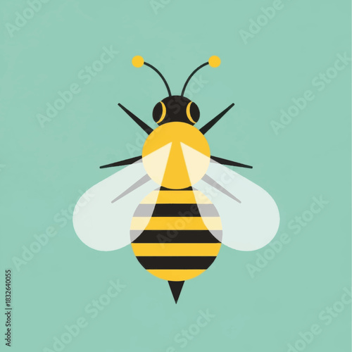 Vibrant illustration of a buzzing bee showcasing its intricate details and design.