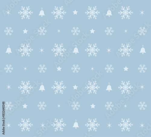 New Year background with snowflakes for winter holiday designs, packaging, greeting cards, covers and posters, marketing material. Vector illustration.
