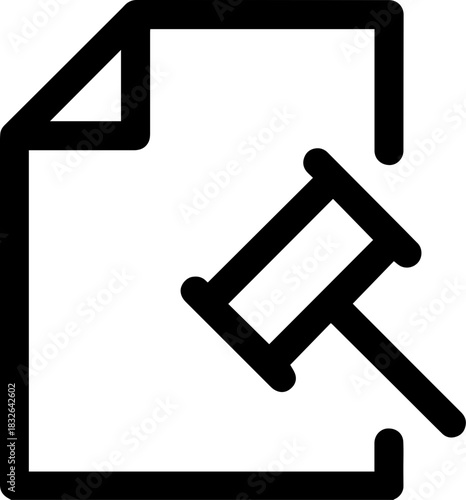 Document with gavel icon representing legal matters and justice