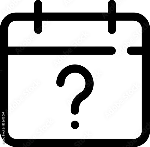 Calendar icon with question mark, symbolizing uncertainty or inquiry about dates