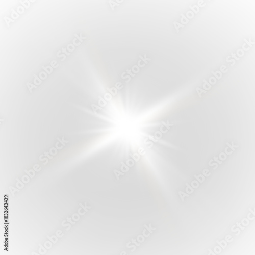 Canvas Print Sparkling star, glowing sun light effect