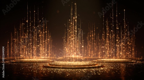 Wallpaper Mural Luxury golden award stage with glitter and particles Torontodigital.ca