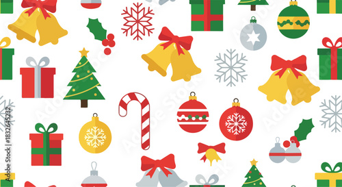Festive Christmas Pattern A Repeating Design of Holiday Symbols for Seasonal Celebrations