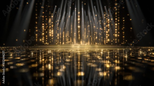 Wallpaper Mural Luxury golden award stage with glitter and particles Torontodigital.ca