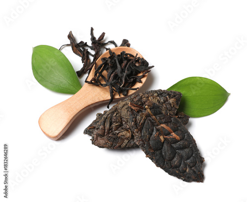 Dry pressed puer tea with w...