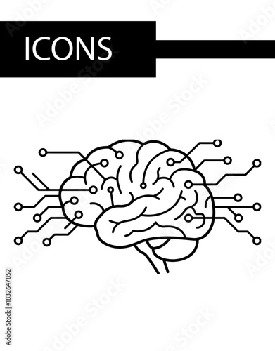 A brain merged with circuit lines representing artificial intelligence.
