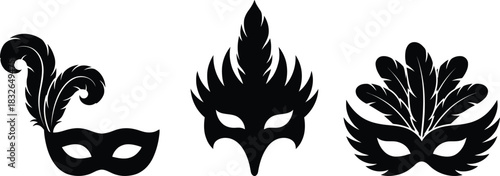 Elegant Carnival Masks Set Collection for Festive Celebrations and Parties