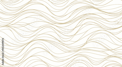 Elegant flowing wave pattern with harmonious beige lines creating a soothing visual texture for