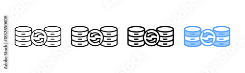 Data Transfer Icon Different Style Outline Collection Set 