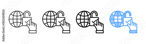 Internet Access Icon Different Style Outline Collection Set 