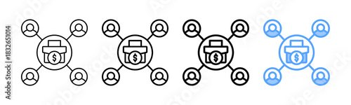 Business Connection Icon Different Style Outline Collection Set 