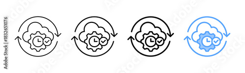Cloud Optimization Icon Different Style Outline Collection Set 