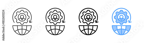 Global Integration Icon Different Style Outline Collection Set 