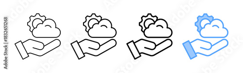 Cloud Service Icon Different Style Outline Collection Set 
