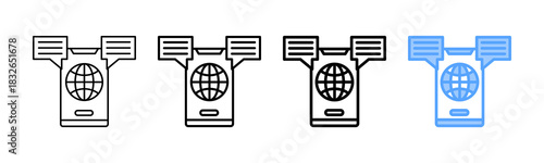 Online Message Icon Different Style Outline Collection Set 