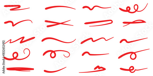 grunge brush stoke set. Hand drawn crayon underline, zigzag, dash line collection. Wet or dry pastel pencil doodle scribble bundle. Vector rough chalk charcoal sketch scrawls, hand drawn squiggle line