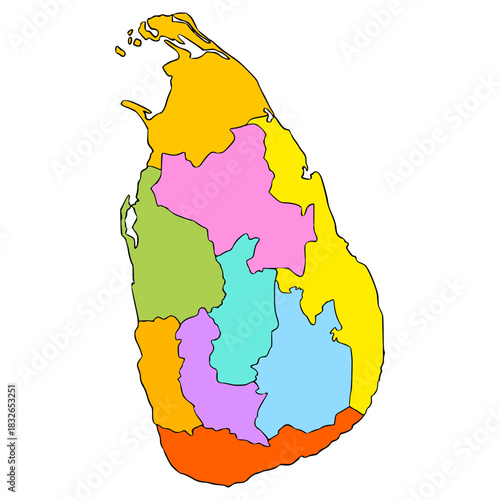 Sri Lanka map illustration hand drawn isolated vector