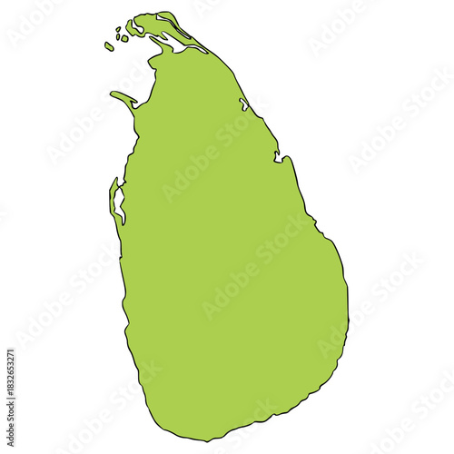 Sri Lanka map illustration hand drawn isolated vector
