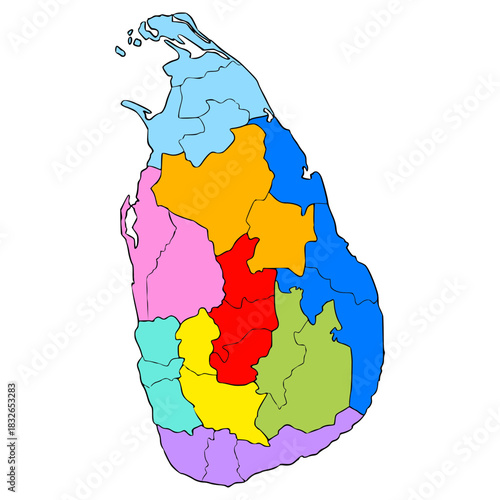 Sri Lanka map illustration hand drawn isolated vector