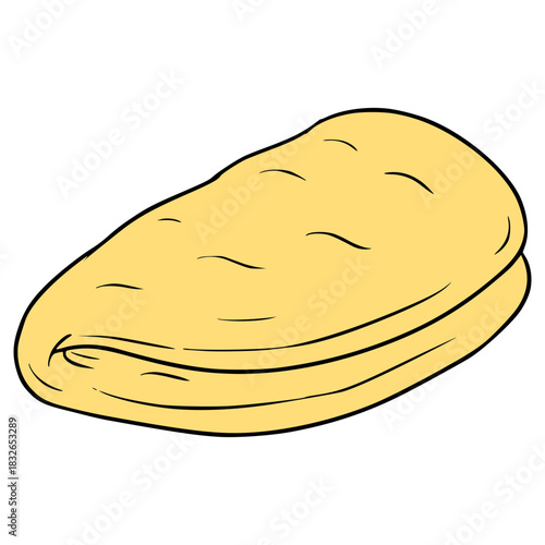 flat bread illustration hand drawn isolated vector