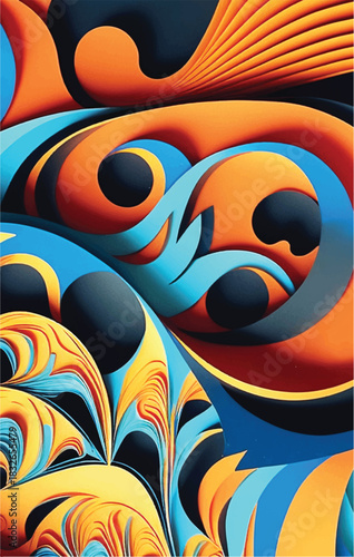 Multicolor geometric pattern Abstract volumetric background. Vector illustration	