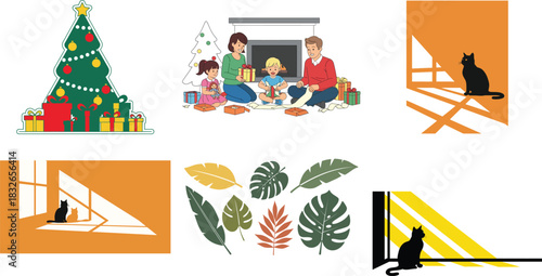 Mixed vector art set