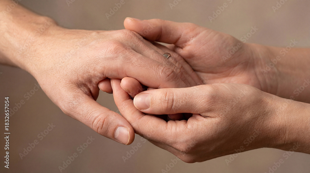 Fototapeta premium Two Hands Holding Each Other
