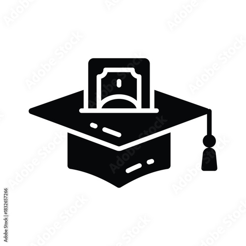 A graduation cap on books representing academic cost planning