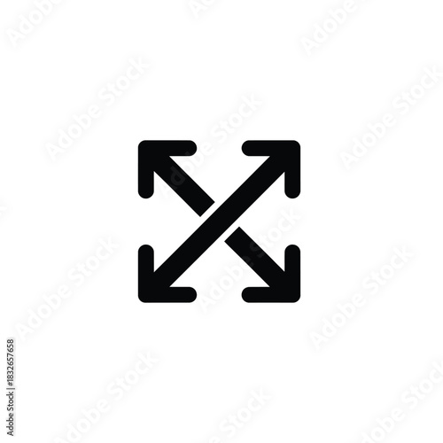 Modern user interface symbol illustrating the core concept of flexible screen dimensions, ideal for controls related to full-screen mode, window resizing, or content scaling