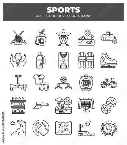 Collection of 25 Sports Line Icons