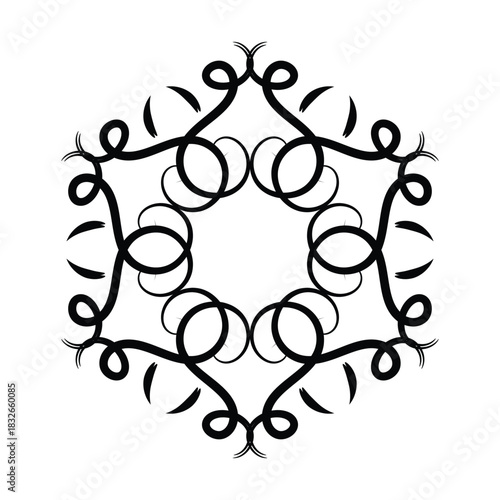 Beautiful Vector Snowflake Design Winter Ice Crystal Ornamental Graphic Element Icon