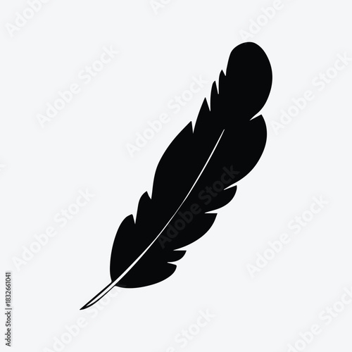 Modern Artistic Feather Pen Symbol