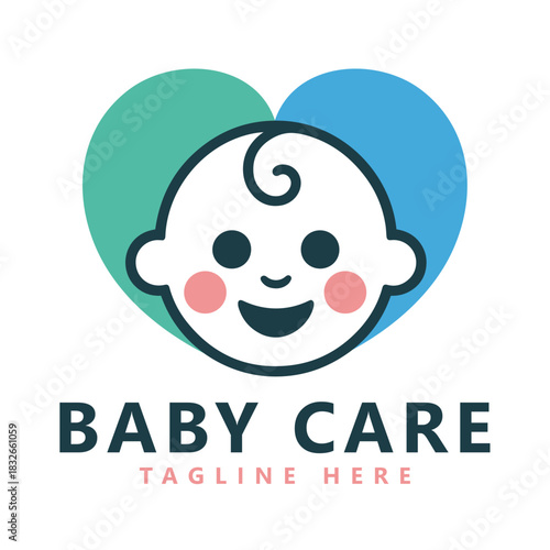 Baby happy logo vector template
