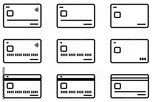 カード,クレジットカードの編集可能な線画アイコン