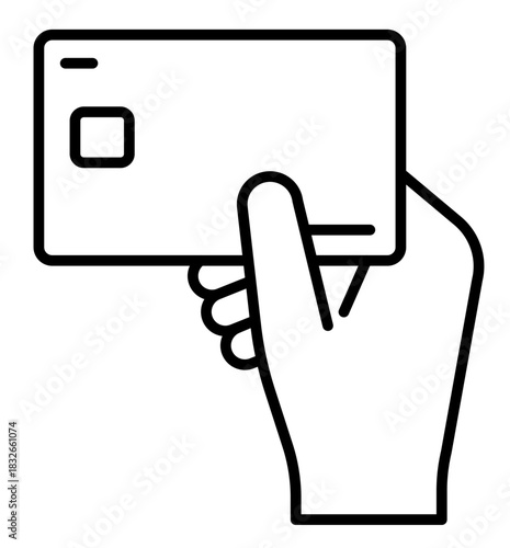 カード,クレジットカードで決済する編集可能な線画イメージイラストアイコン1