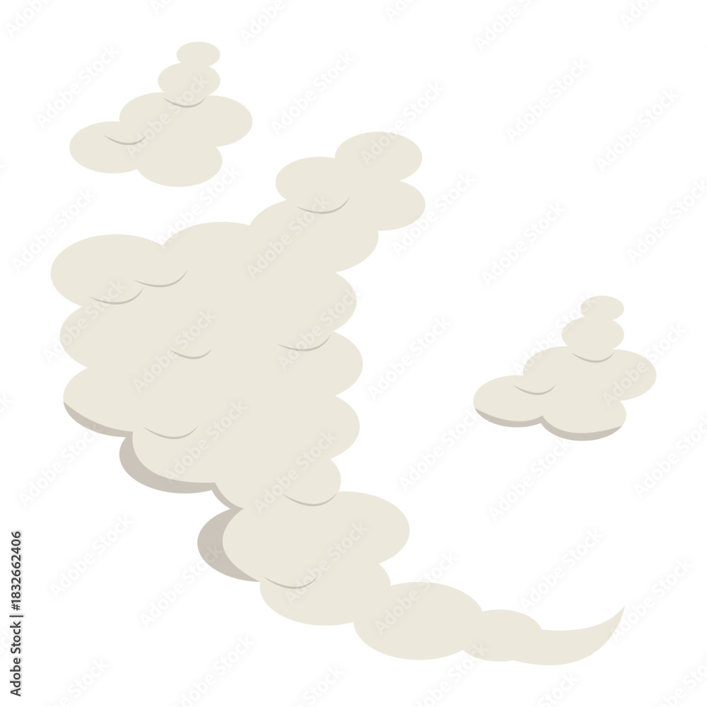 Obraz premium Smoke Cloud Comic Icon in Flat Design. Vector Illustration.