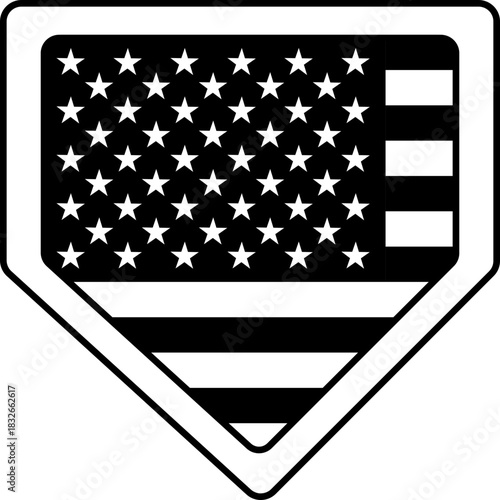 Baseball team, home plate, outline, baseball field, graphic design, files, cutting, laser engraving, vector, american flag, USA,